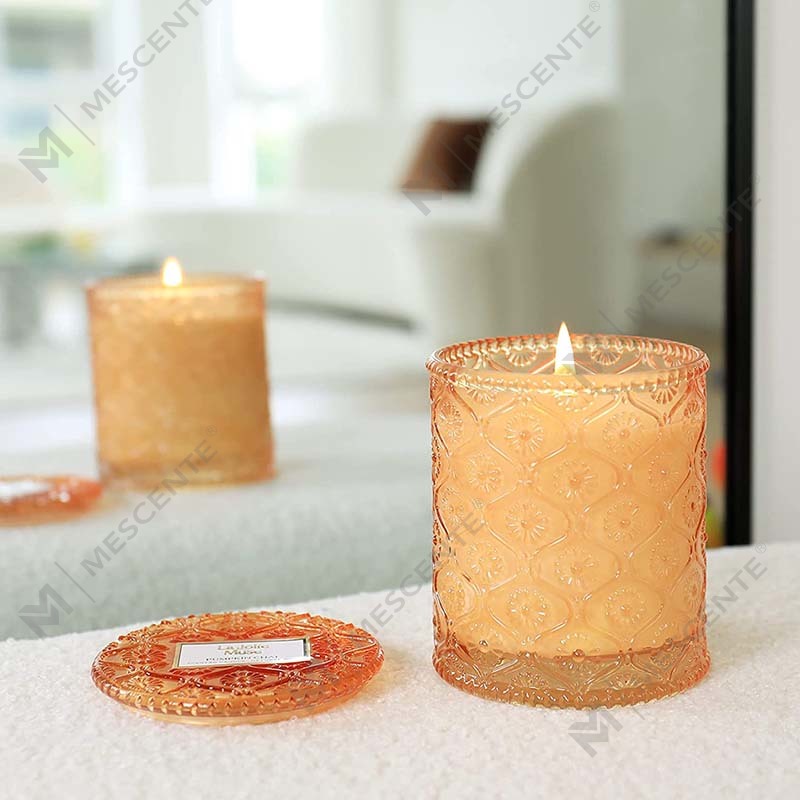 M&Scent Homemade Eucalyptus Spear Mint Soy Wax Dried Flower Scent Spa Candle