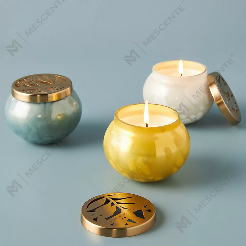 M&scent Private Label Custom Home Decoration Luxury Glass Candle Jars Soy Wax Scented Candles With Lid