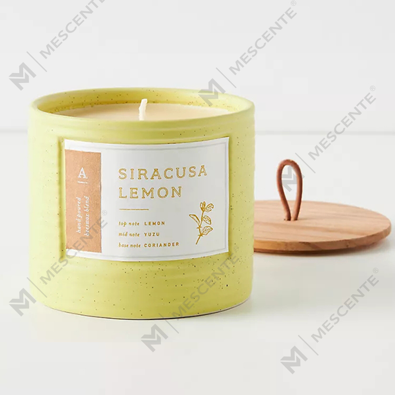 M&Scent Private Label Colored Ceramic Jars Scented Soy Wax Chic Candles