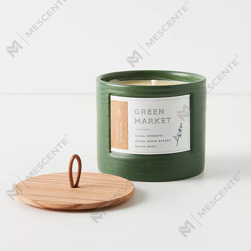 M&Scent Private Label Colored Ceramic Jars Scented Soy Wax Chic Candles