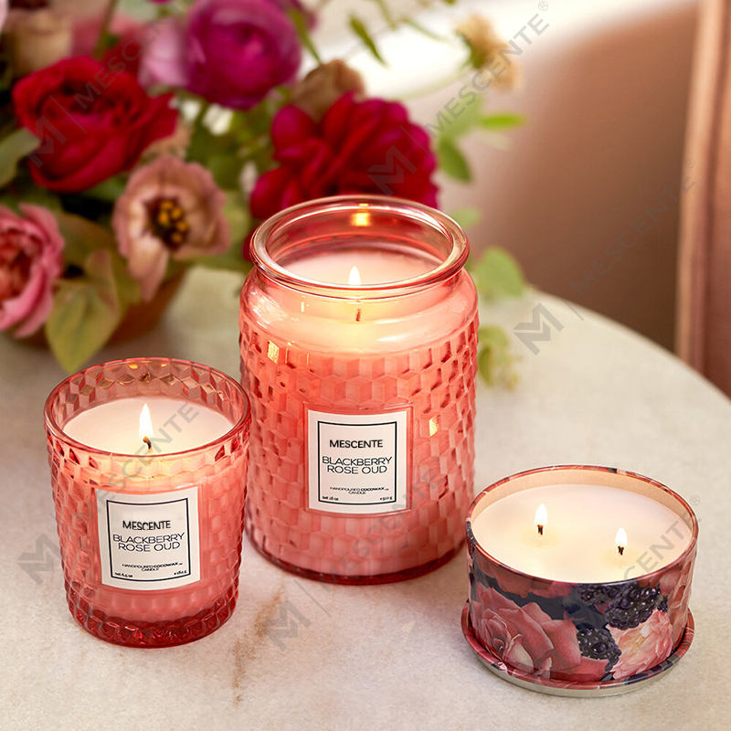 M&Scent Custom Christmas Decoration Blackberry Rose Oud Icon Candle