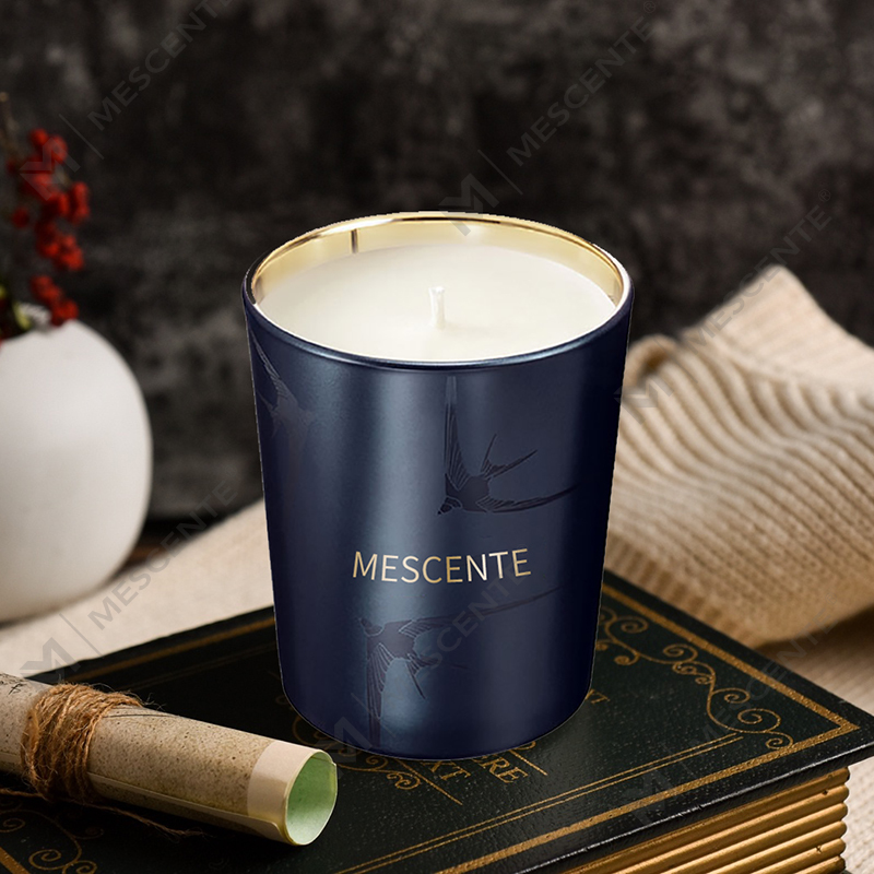 M&Scent Handmade Luxury Glass Holder Pillar Vanilla Scented Candle With Crystals