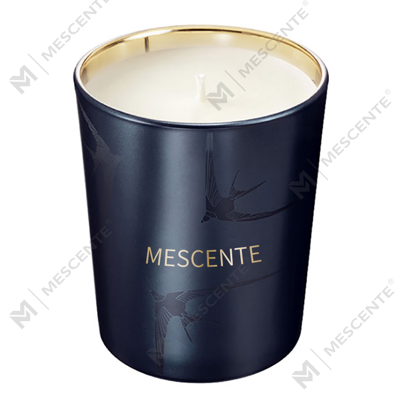 M&Scent Handmade Luxury Glass Holder Pillar Vanilla Scented Candle With Crystals