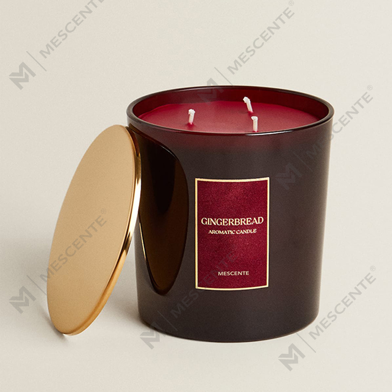 M&Scent Custom Luxury 3 Wicks Candles Personalized Private Label Black Matte Glass Scented Candle