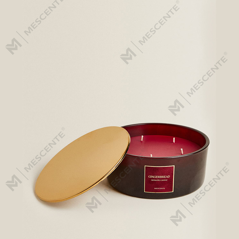 M&Scent Custom Luxury 3 Wicks Candles Personalized Private Label Black Matte Glass Scented Candle