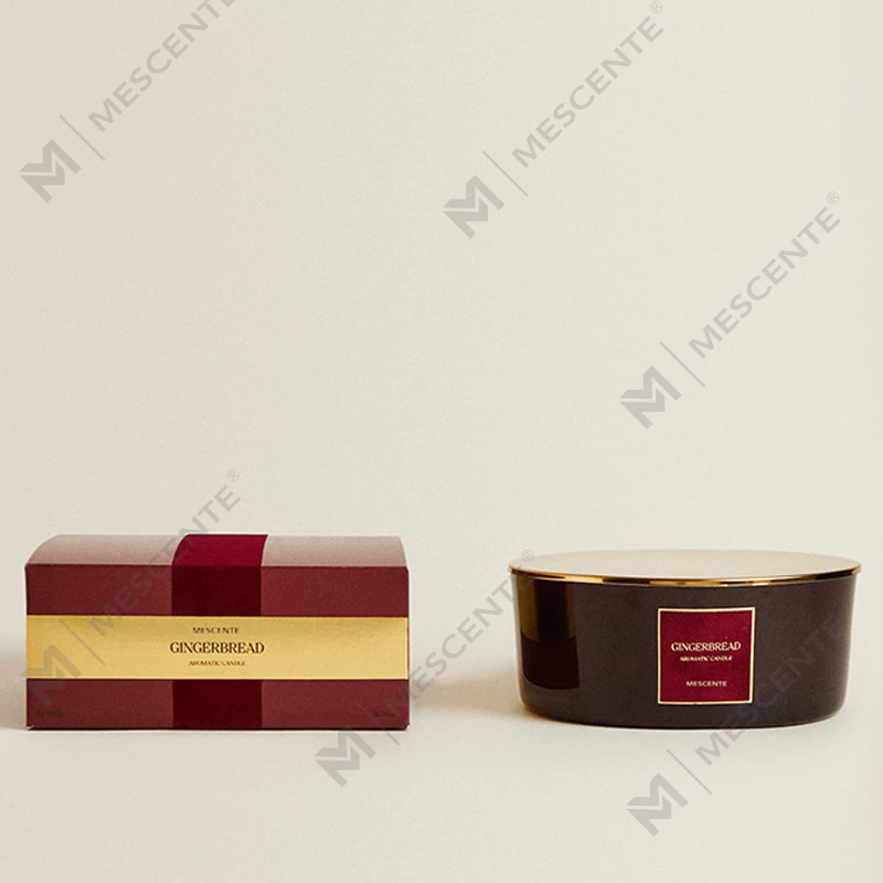 M&Scent Custom Luxury 3 Wicks Candles Personalized Private Label Black Matte Glass Scented Candle