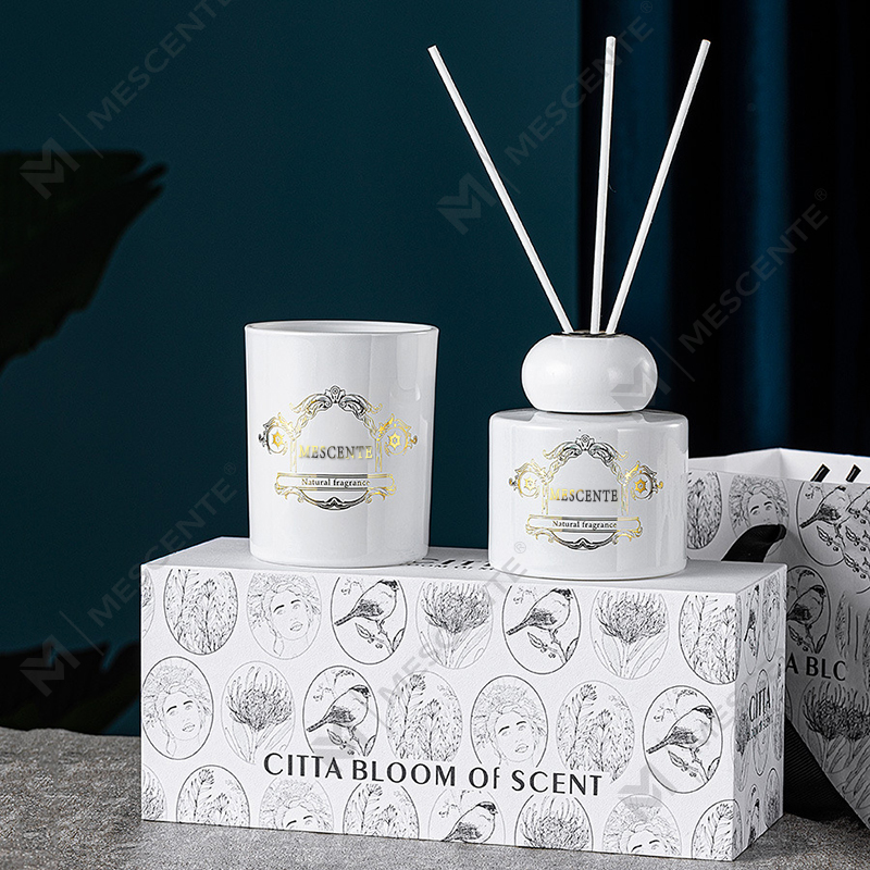 M&Scent luxury private label candle aroma scented candle reed diffuser with box packaging