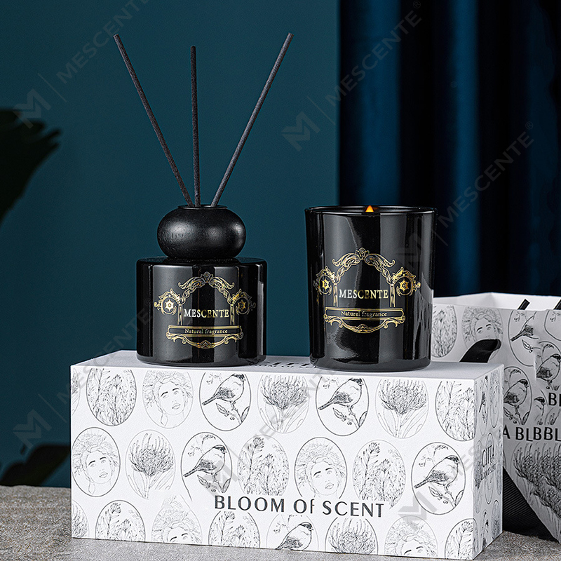 M&Scent luxury private label candle aroma scented candle reed diffuser with box packaging