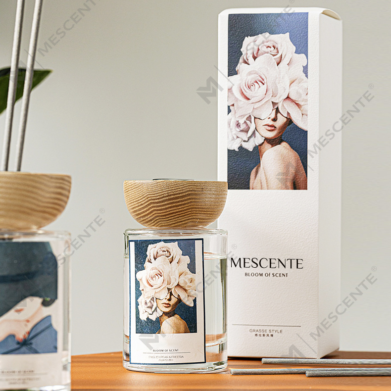 M&Scent wholesale private label glass bottle stick reed diffuser sets with stopper