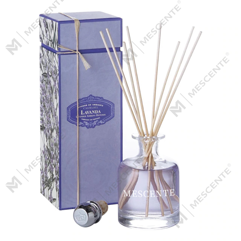 Luxury Spring 400ml Eco Friendly Pink Bottles Cement Grey Leather Magnolia Scent Flower Sticks Reed Diffuser