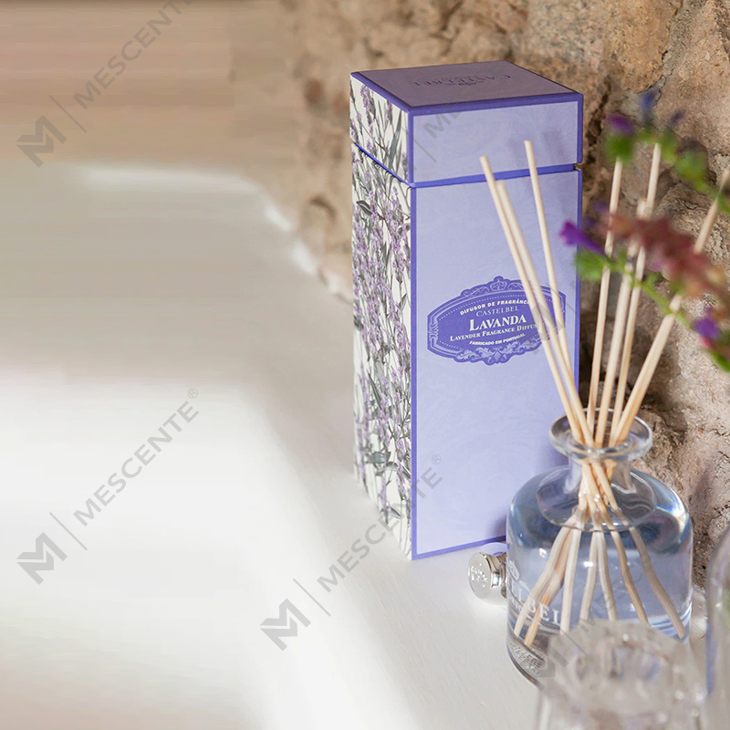 Luxury Spring 400ml Eco Friendly Pink Bottles Cement Grey Leather Magnolia Scent Flower Sticks Reed Diffuser